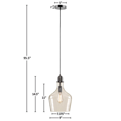 INK+IVY Auburn Bell Shaped Hanging Glass Pendant Light