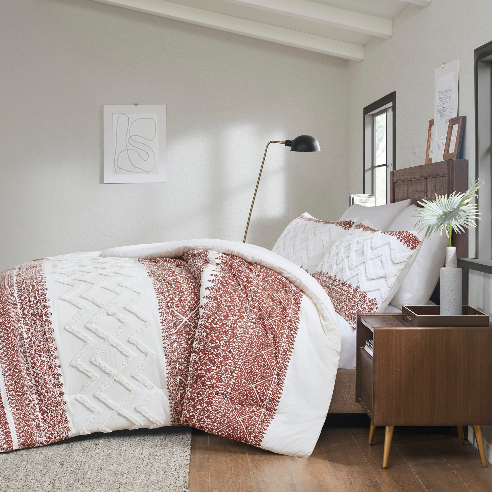 INK+IVY 3 Piece Cotton Comforter Set with Chenille Tufting