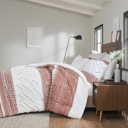 INK+IVY 3 Piece Cotton Comforter Set with Chenille Tufting