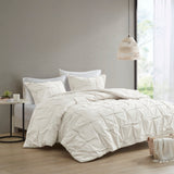 Masie 3-Piece Elastic Embroidered Cotton Comforter Set