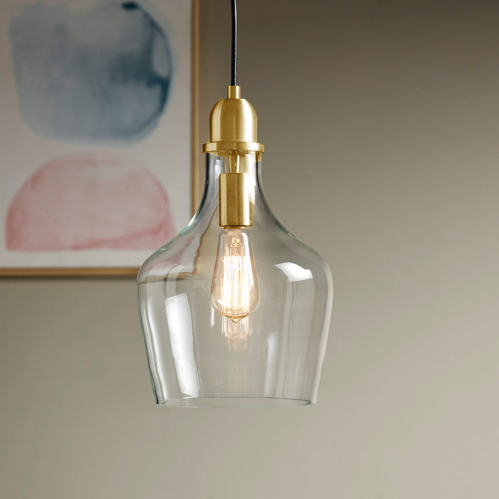 INK+IVY Auburn Bell Shaped Hanging Glass Pendant Light