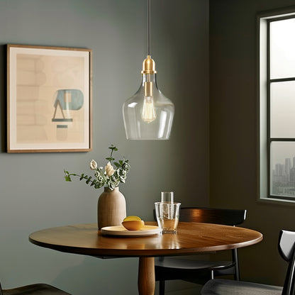 INK+IVY Auburn Bell Shaped Hanging Glass Pendant Light