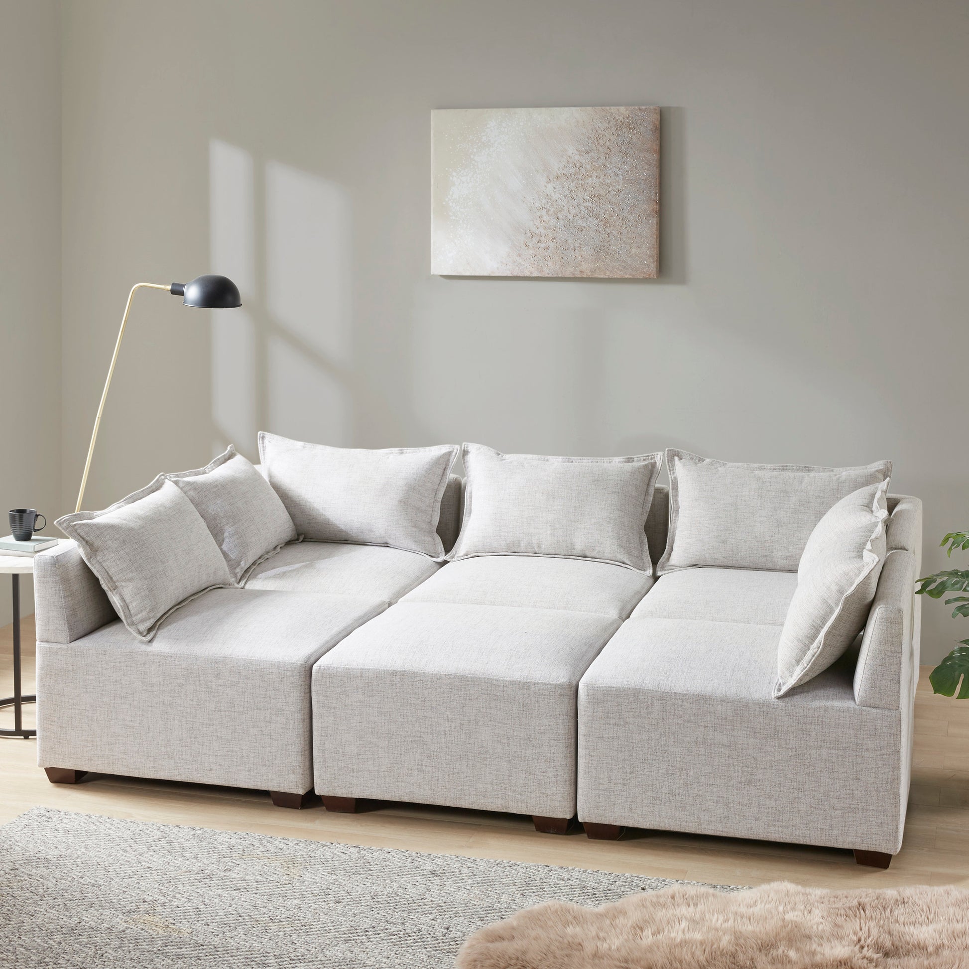 INK+IVY 4-Piece Modular Sofa with Ottoman