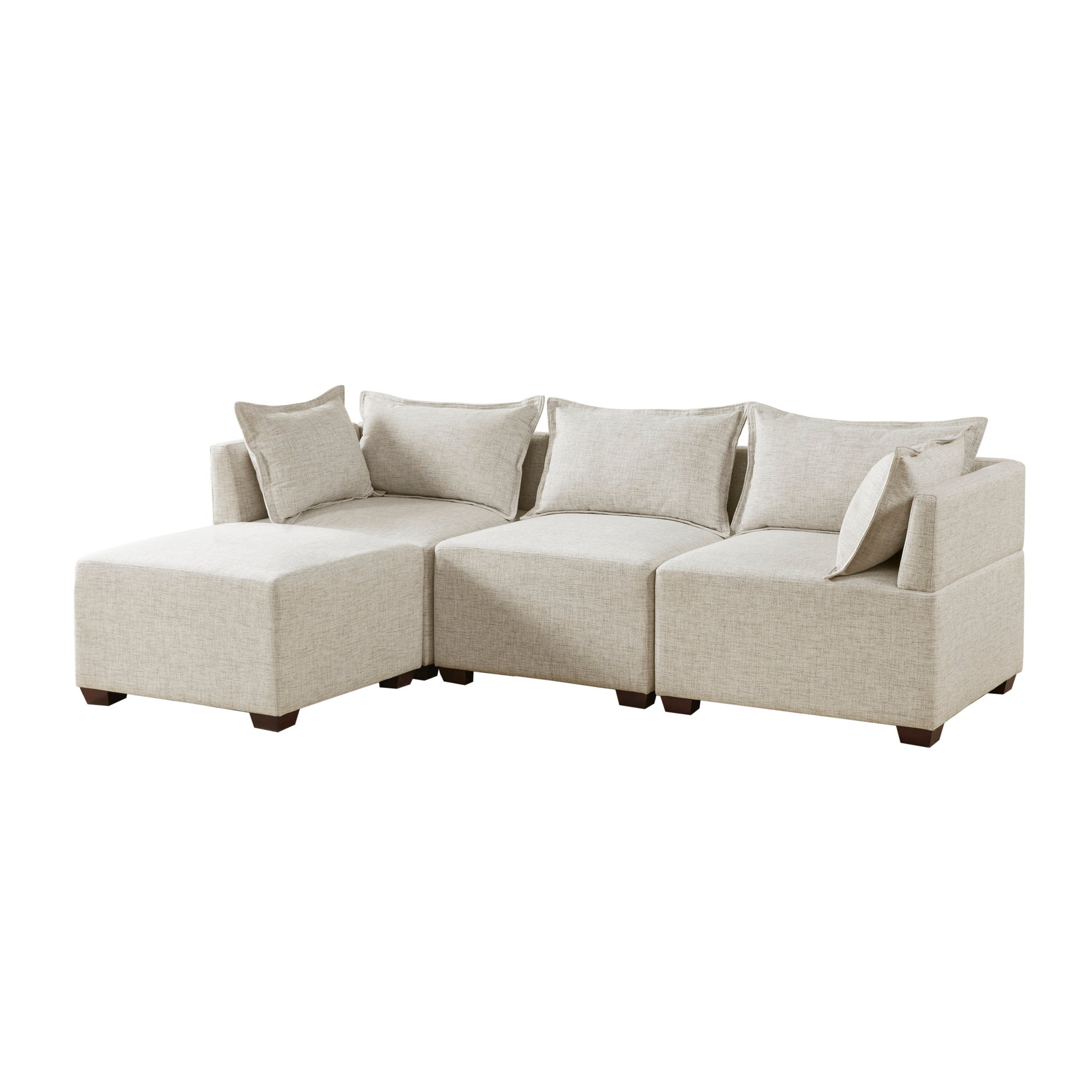 INK+IVY 4-Piece Modular Sofa with Ottoman