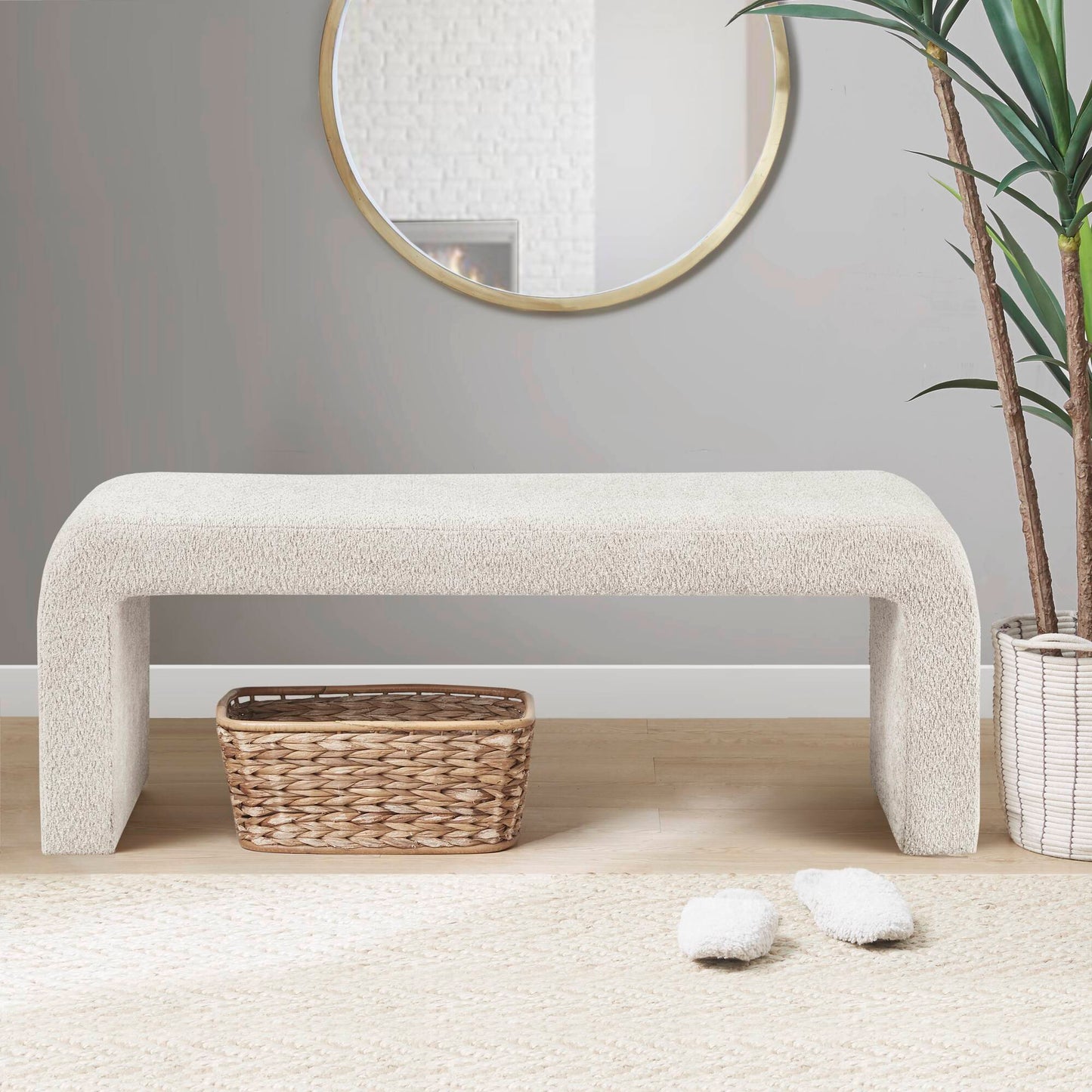 INK+IVY Boucle Waterfall Bench